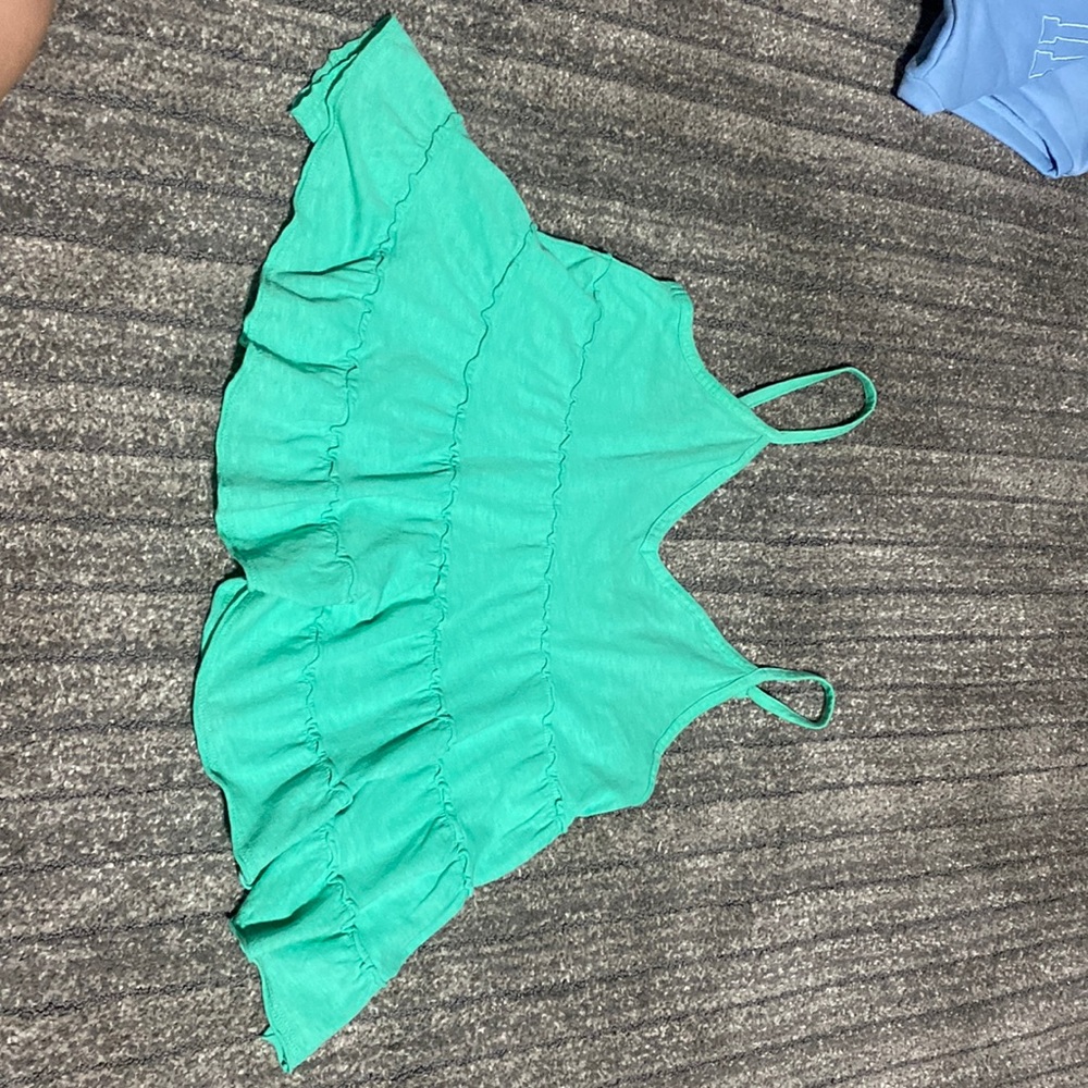 Green tank top tiered AE brand